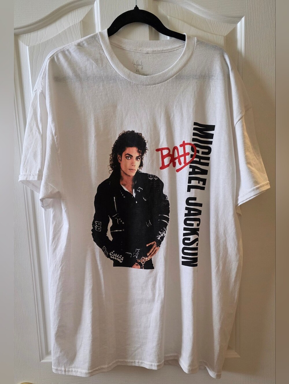 Michael Jackson BAD Graphic T-shirt Men's XL White Cotton EUC